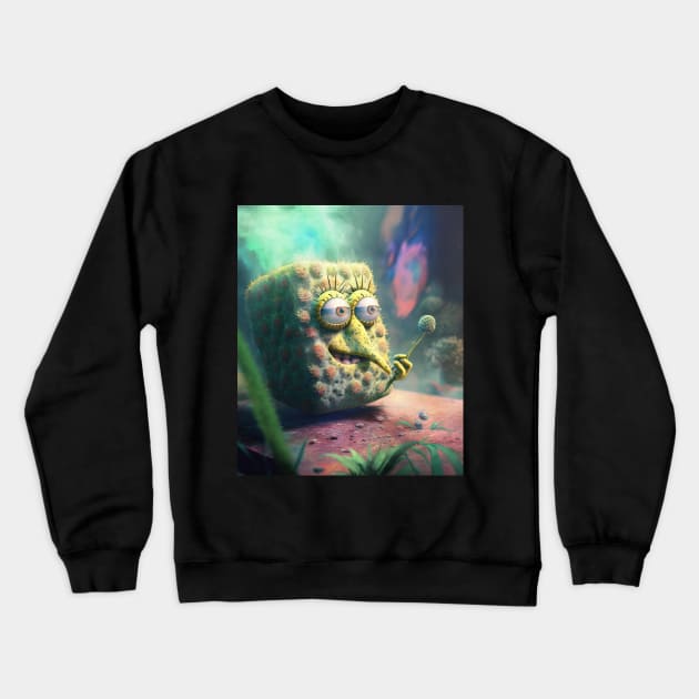 sponge smoking weed Crewneck Sweatshirt by PicRidez